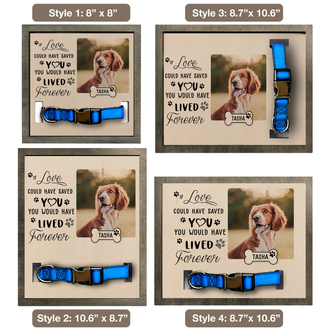 litzzy Memorial Pet Collar Frame, Black & White Pet Photo, Loss of Dog, Cat Loss Gift, Pet Owner Memorial Gift, Pet Collar Holder, Bereavement Gift Pet Picture Frame   