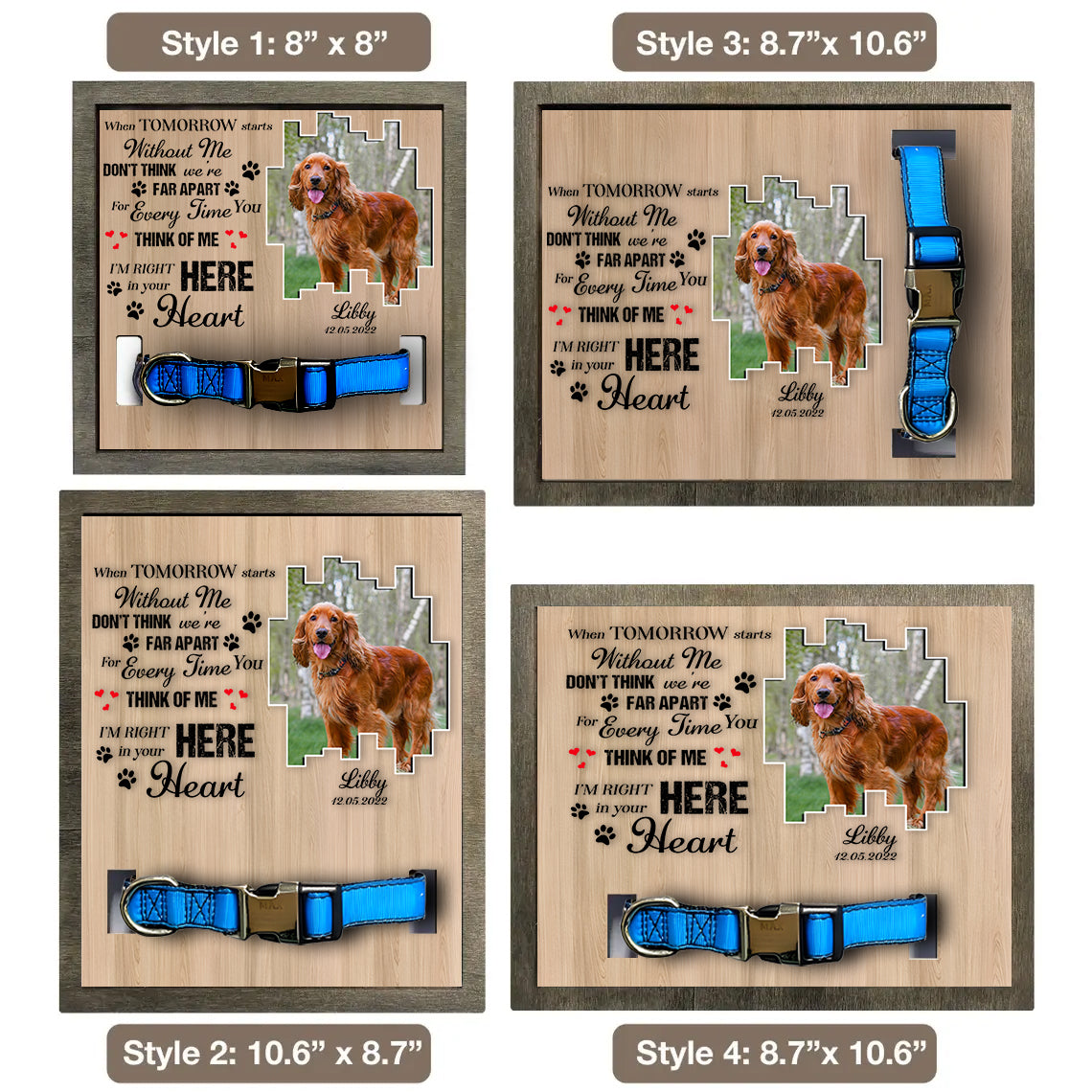 litzzy Pet Loss Gift Dog Memorial Gift Dog Memorial Frame Pet Memorial Dog Loss Picture Frame Pet Picture Frame   