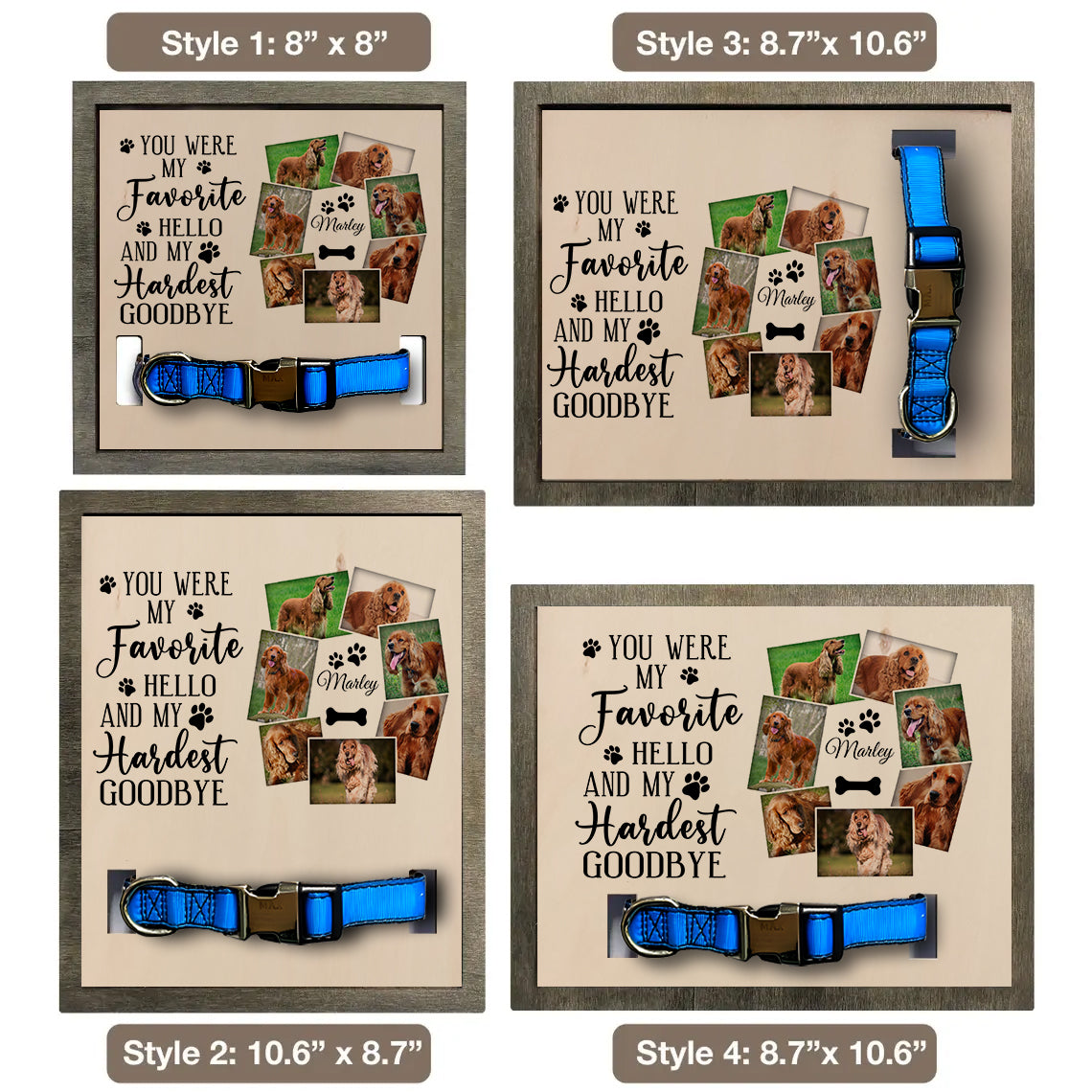 litzzy Memorial Pet Collar Frame, Black & White Pet Photo, Loss of Dog, Cat Loss Gift, Pet Owner Memorial Gift, Pet Collar Holder, Bereavement Gift Pet Picture Frame   