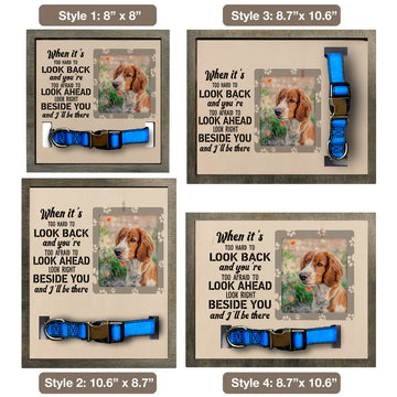 litzzy Custom Dog Memorial Picture Frame With Collar, Dog collar keepsake frame, Remember Me, Loss of Dog, Pet Loss Gifts, Memorial Standing Frame Pet Picture Frame   