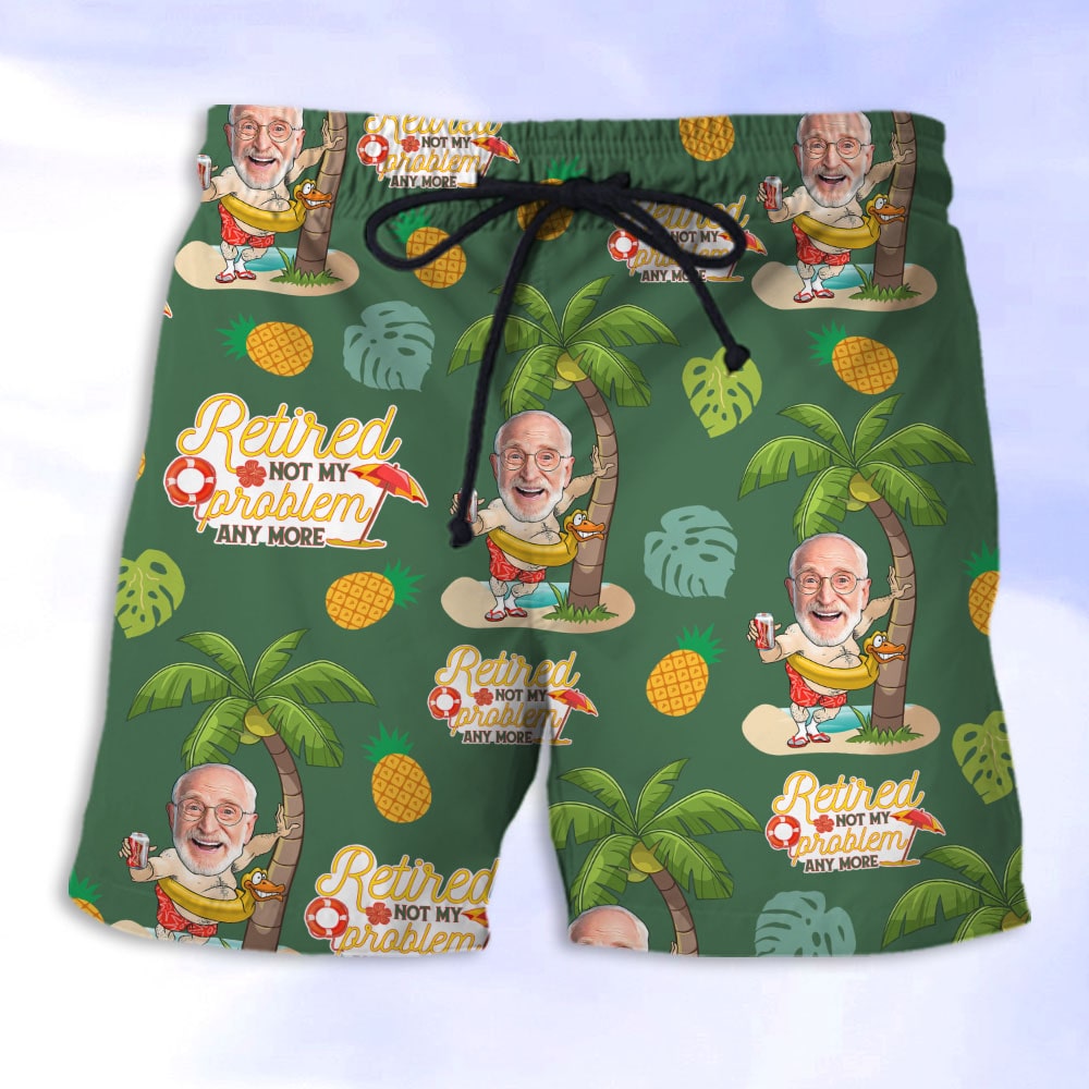 litzzy Retired Not My Problem Anymore, Custom Photo Hawaiian Shirt and Men Beach Shorts, Retirement Gifts for Dad Hawaiian Shirt For Men, Woman, Litzzy Aloha Shirt Hawaiian Shirt   