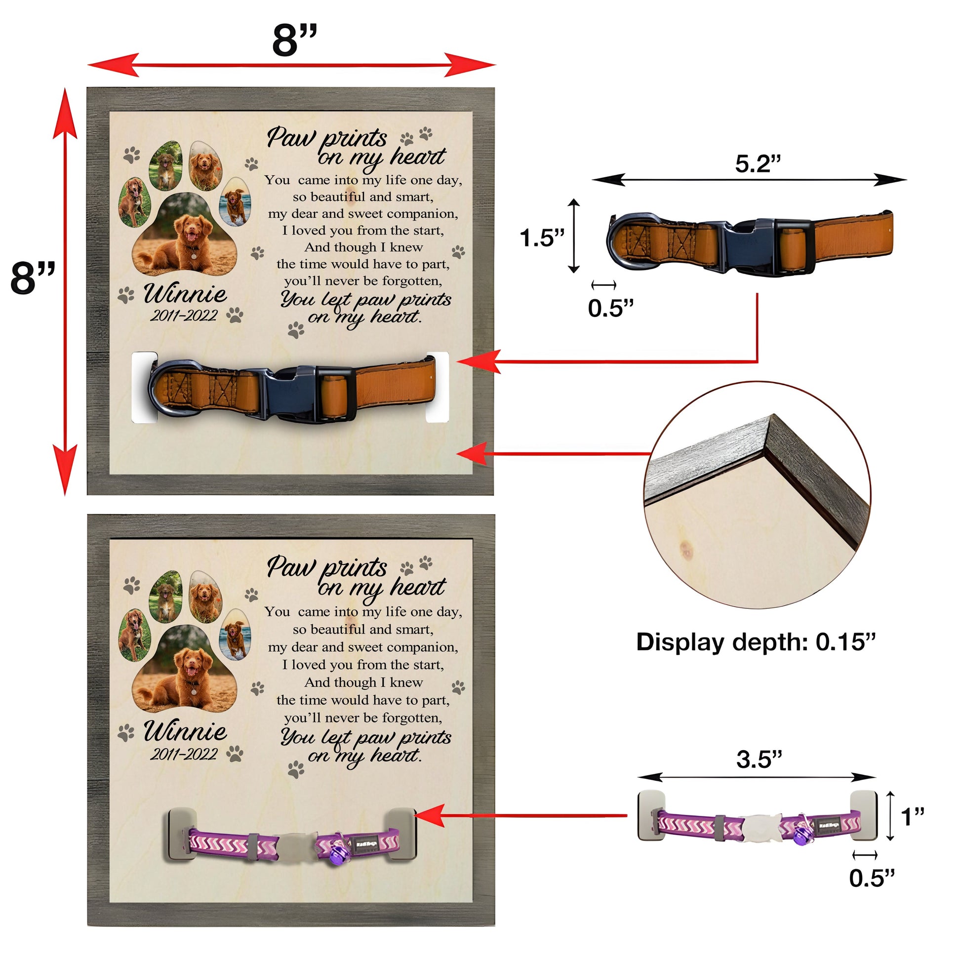 litzzy Custom Pet Frame, Personalized Dog Picture Frame, Pet Keepsake Frame, Dog Lover Gift, Gift for , Gift For Friend With Lost Pet Pet Picture Frame   