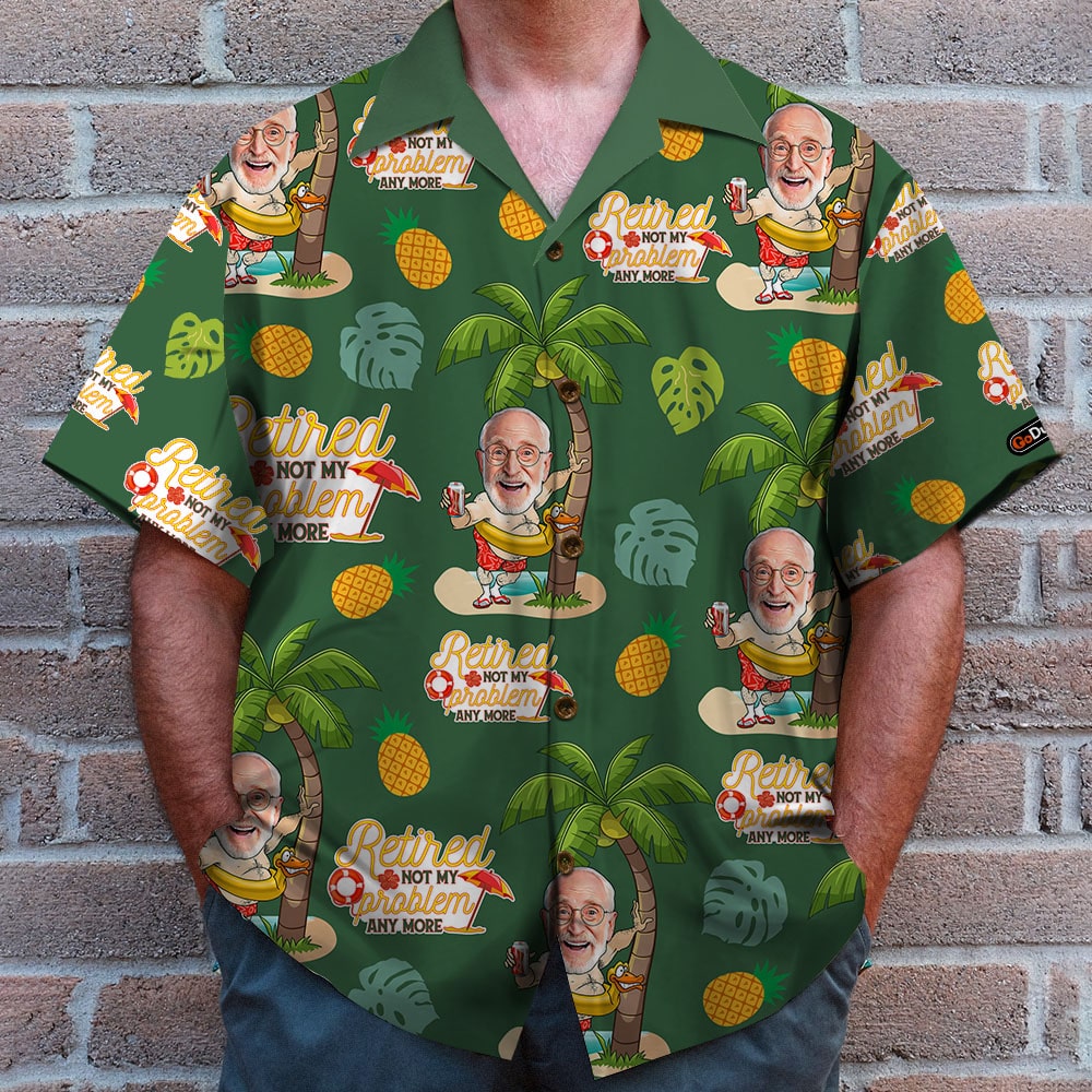 litzzy Retired Not My Problem Anymore, Custom Photo Hawaiian Shirt and Men Beach Shorts, Retirement Gifts for Dad Hawaiian Shirt For Men, Woman, Litzzy Aloha Shirt Hawaiian Shirt   