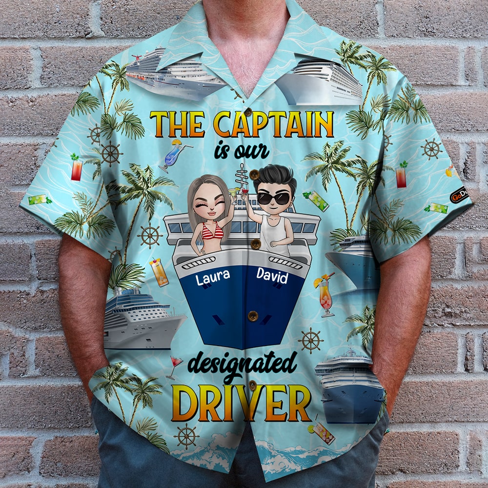 litzzy The Captain Is Our Designated Driver, Personalized Hawaiian Shirt and Men Beach Shorts, Gifts for Cruising Lovers Hawaiian Shirt For Men, Woman, Litzzy Aloha Shirt Hawaii Shirt   