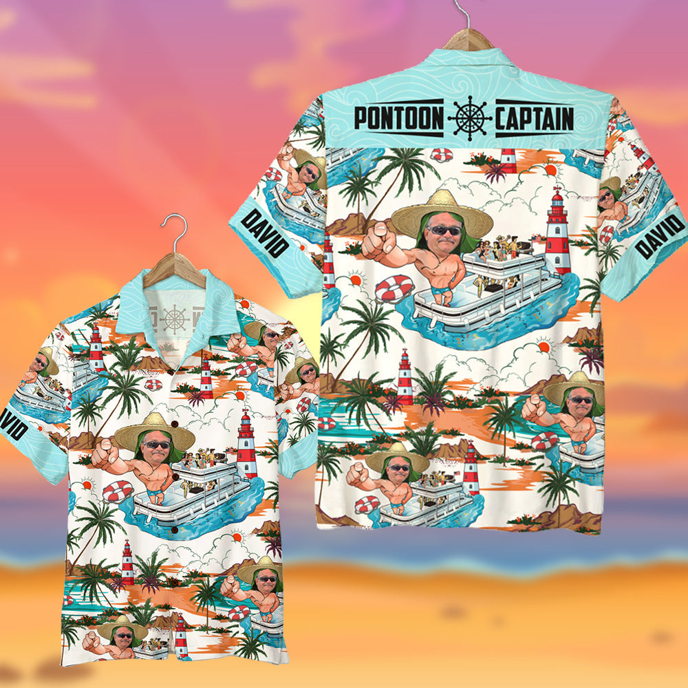 litzzy Pontoon Captain Personalized Pontoon Hawaiian Shirt, Gift For Man Hawaiian Shirt For Men, Woman, Litzzy Aloha Shirt Hawaii Shirt   
