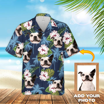 litzzy Custom Blue Palm Tree Pattern Short-Sleeve Hawaiian Shirt - DC43434HO Hawaii Shirt S  