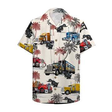 litzzy Truck With Duck Pattern Hawaiian Shirt, Aloha Shirt - Summer Gift For Trucker Hawaiian Shirt For Men, Woman, Litzzy Aloha Shirt Hawaiian Shirt   