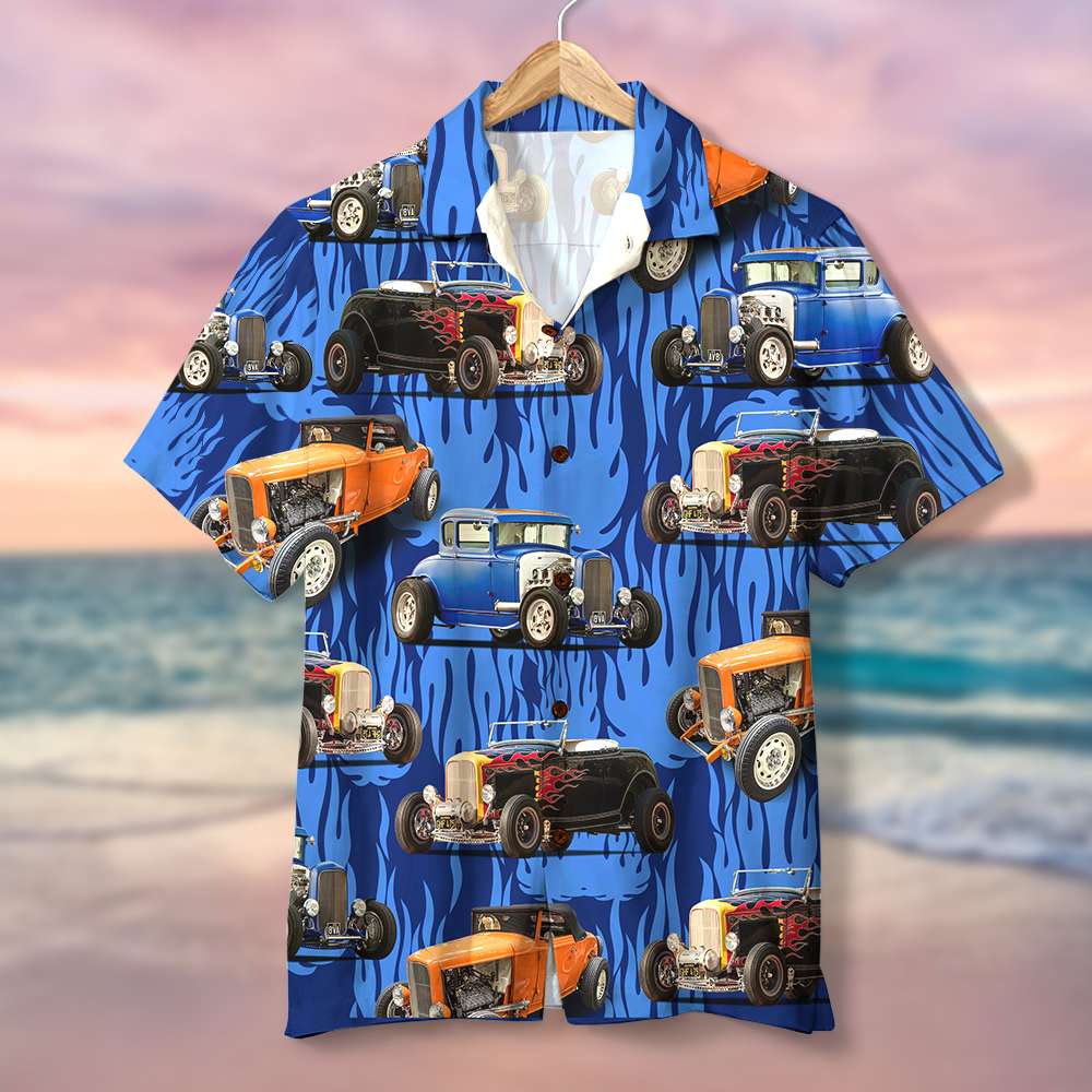litzzy Custom Car Hot Rod Hawaiian Shirt and Men Beach Shorts Hot Rod Flame Hawaiian Shirt For Men, Woman, Litzzy Aloha Shirt Hawaiian Shirt   