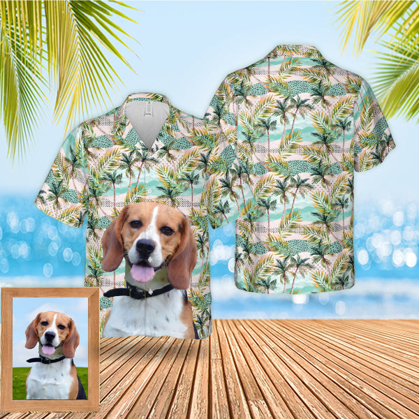 litzzy Custom Pet Portrait Hawaiian Shirt, Personalized Photo Hawaiian Shirt, Tropical Hawaiian Shirt for Men Women, Birthday Hawaiian Gift, Aloha Shirt, Custom Photo Hawaiian Shirt Hawaii Shirt   