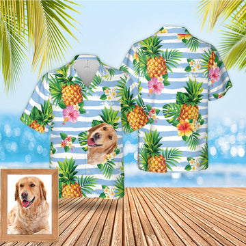 litzzy Custom Pet Portrait Hawaiian Shirt, Aloha Shirt, Personalized Photo Hawaiian Shirt, Tropical Hawaiian Shirt for Men Women, Birthday Hawaiian Gift, Custom Photo Hawaiian Shirt Hawaii Shirt   