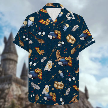 litzzy Owl and Scarf Seamless Pattern Hawaiian Shirt - Gifts for Fans Hawaiian Shirt For Men, Woman, Litzzy Aloha Shirt Hawaii Shirt   