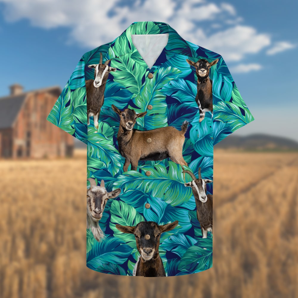 litzzy Farmer Goat Hawaiian Shirt, Aloha Shirt with goat pattern Hawaiian Shirt For Men, Woman, Litzzy Aloha Shirt Hawaii Shirt   