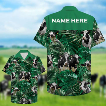 litzzy Custom Farmer's Name Hawaiian Shirt - Cow Pattern Hawaiian Shirt For Men, Woman, Litzzy Aloha Shirt Hawaii Shirt   