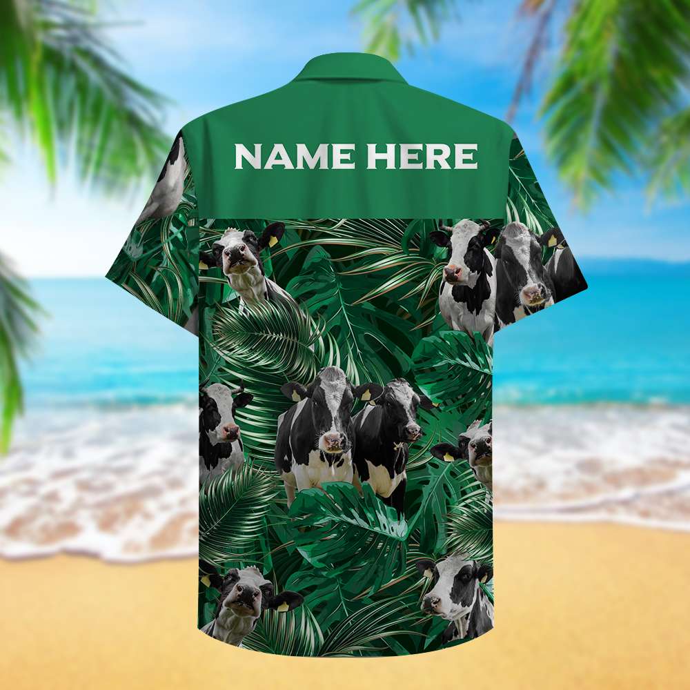 litzzy Custom Farmer's Name Hawaiian Shirt - Cow Pattern Hawaiian Shirt For Men, Woman, Litzzy Aloha Shirt Hawaii Shirt   