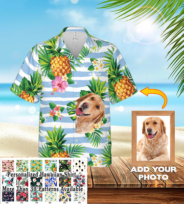 litzzy Custom Pet Portrait Hawaiian Shirt, Aloha Shirt, Personalized Photo Hawaiian Shirt, Tropical Hawaiian Shirt for Men Women, Birthday Hawaiian Gift, Custom Photo Hawaiian Shirt Hawaii Shirt S  