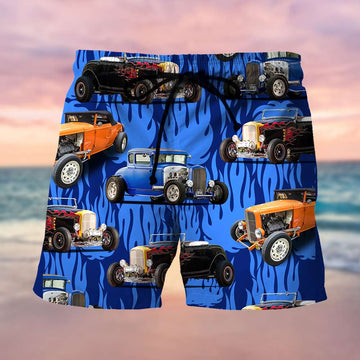 litzzy Custom Car Hot Rod Hawaiian Shirt and Men Beach Shorts Hot Rod Flame Hawaiian Shirt For Men, Woman, Litzzy Aloha Shirt Hawaiian Shirt   