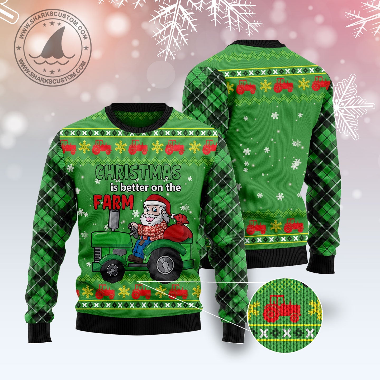 litzzy Tractor Santa T0211 Ugly Christmas Sweater -  Best Gift For Christmas, Noel Malalan - Christmas Signature sweater   