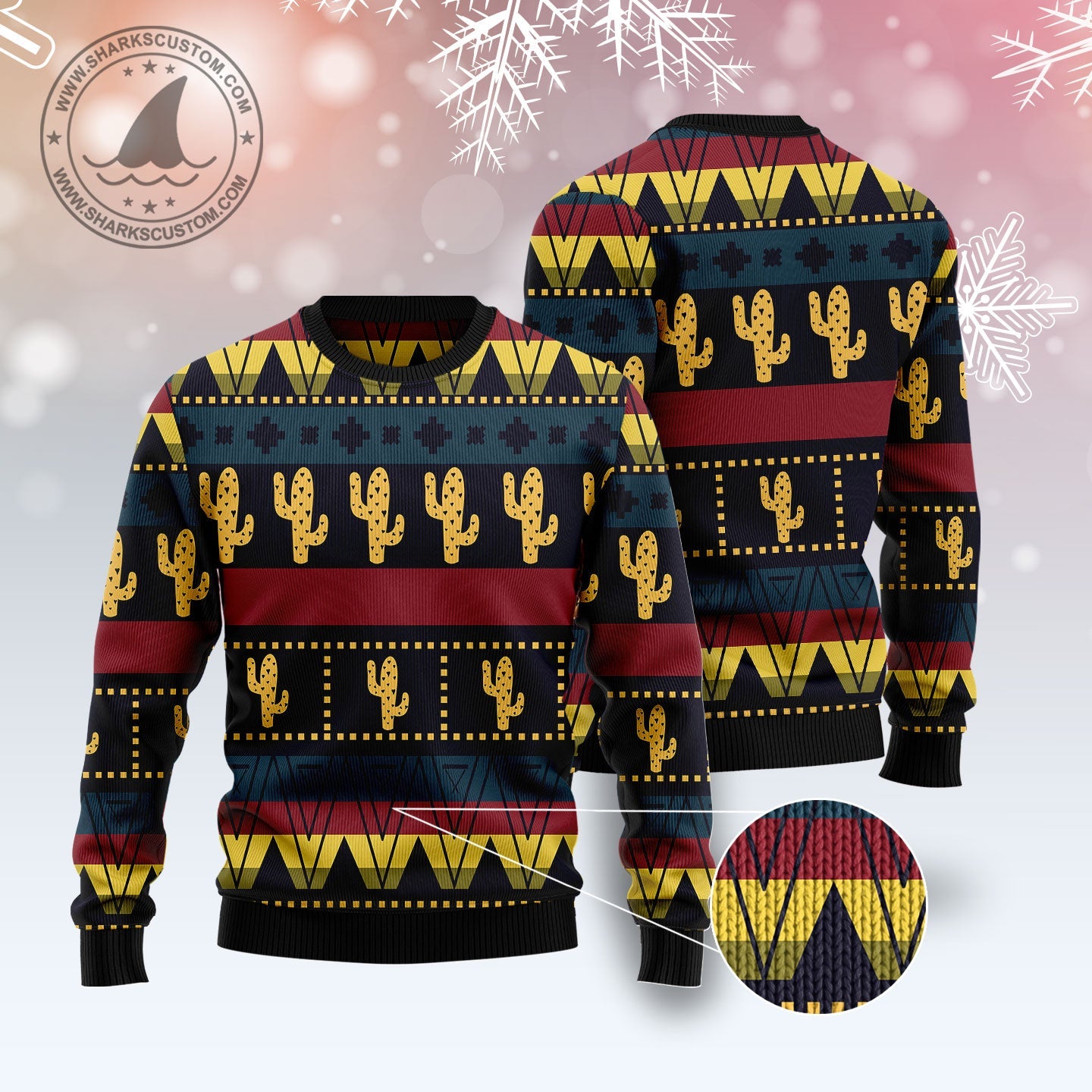 litzzy Cactus Group Pattern T0411 Ugly Christmas Sweater -  Best Gift For Christmas, Noel Malalan - Christmas Signature sweater   