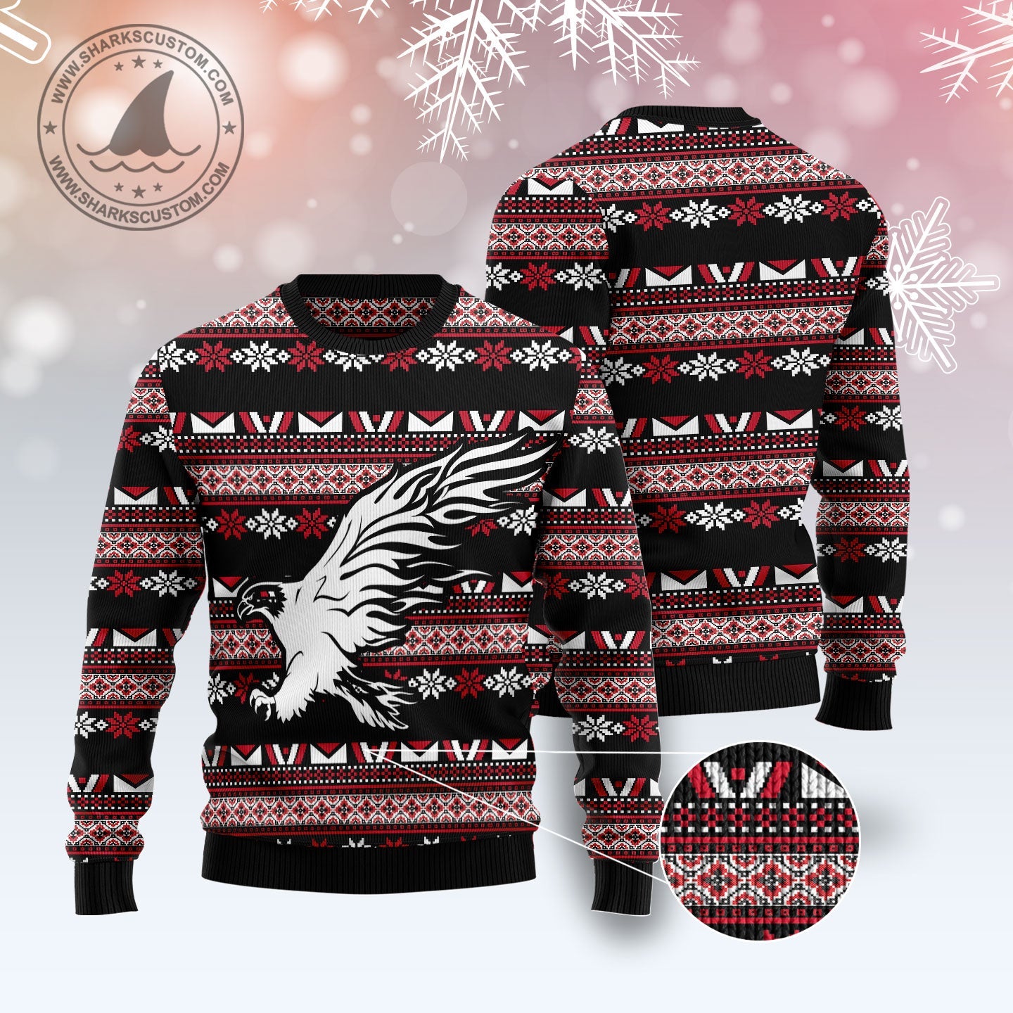 litzzy Eagle Native T0411 Ugly Christmas Sweater -  Best Gift For Christmas, Noel Malalan - Christmas Signature sweater   
