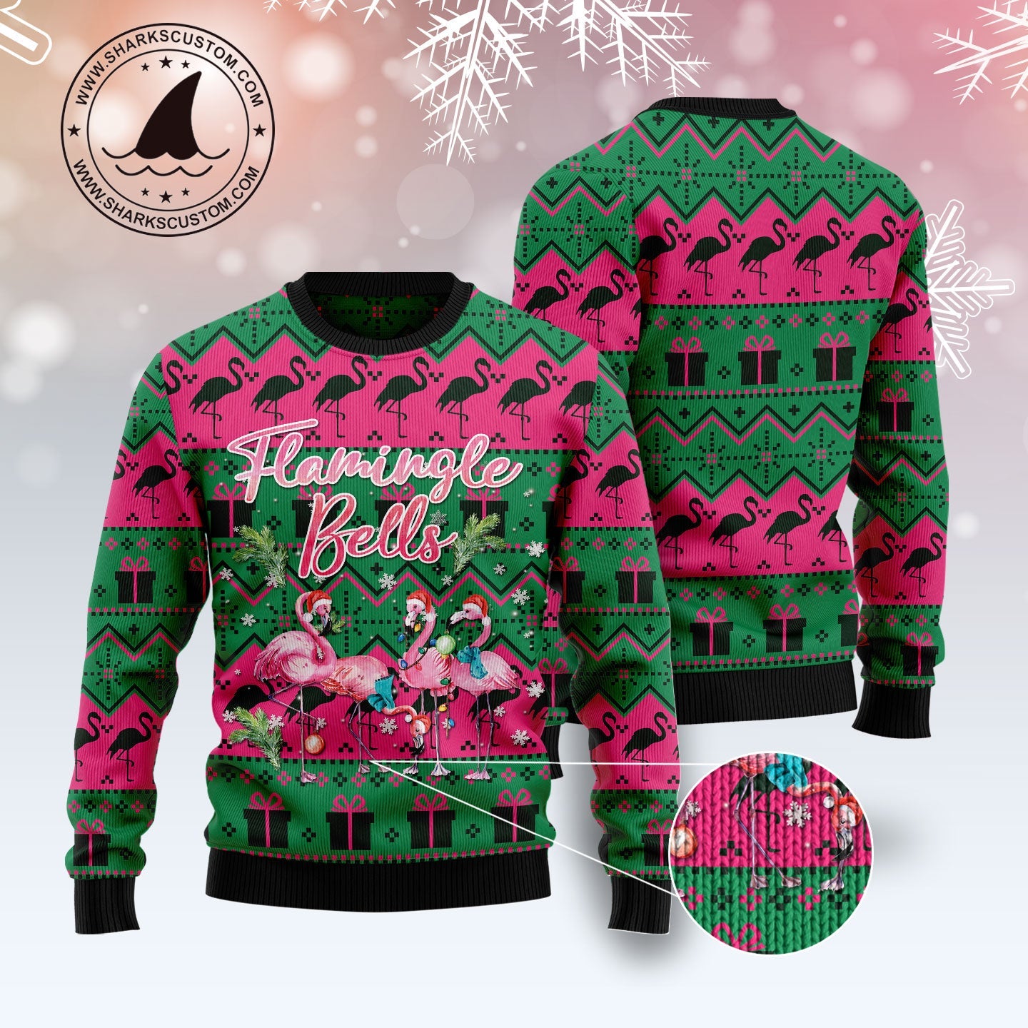 litzzy Flamingle Bells T1711 Ugly Christmas Sweater -  Best Gift For Christmas, Noel Malalan - Christmas Signature sweater   