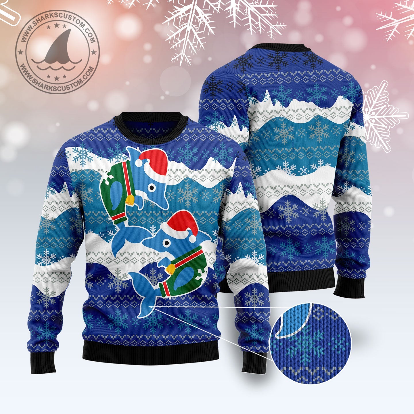 litzzy Dolphin Couple T1510 Ugly Christmas Sweater -  Best Gift For Christmas, Noel Malalan - Christmas Signature sweater   