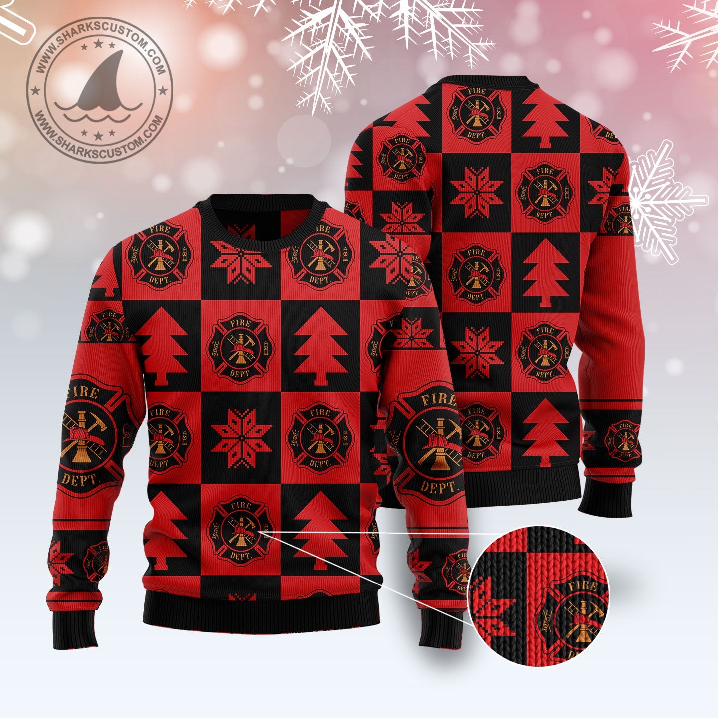 litzzy Firefighter Christmas Pattern T2110 Ugly Christmas Sweater -  Best Gift For Christmas, Noel Malalan - Christmas Signature sweater   