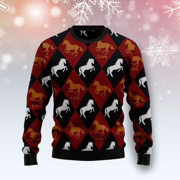 litzzy Horse Love T0411 Ugly Christmas Sweater -  Best Gift For Christmas, Noel Malalan - Christmas Signature sweater   