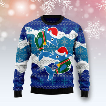 litzzy Dolphin Couple T1510 Ugly Christmas Sweater -  Best Gift For Christmas, Noel Malalan - Christmas Signature sweater   