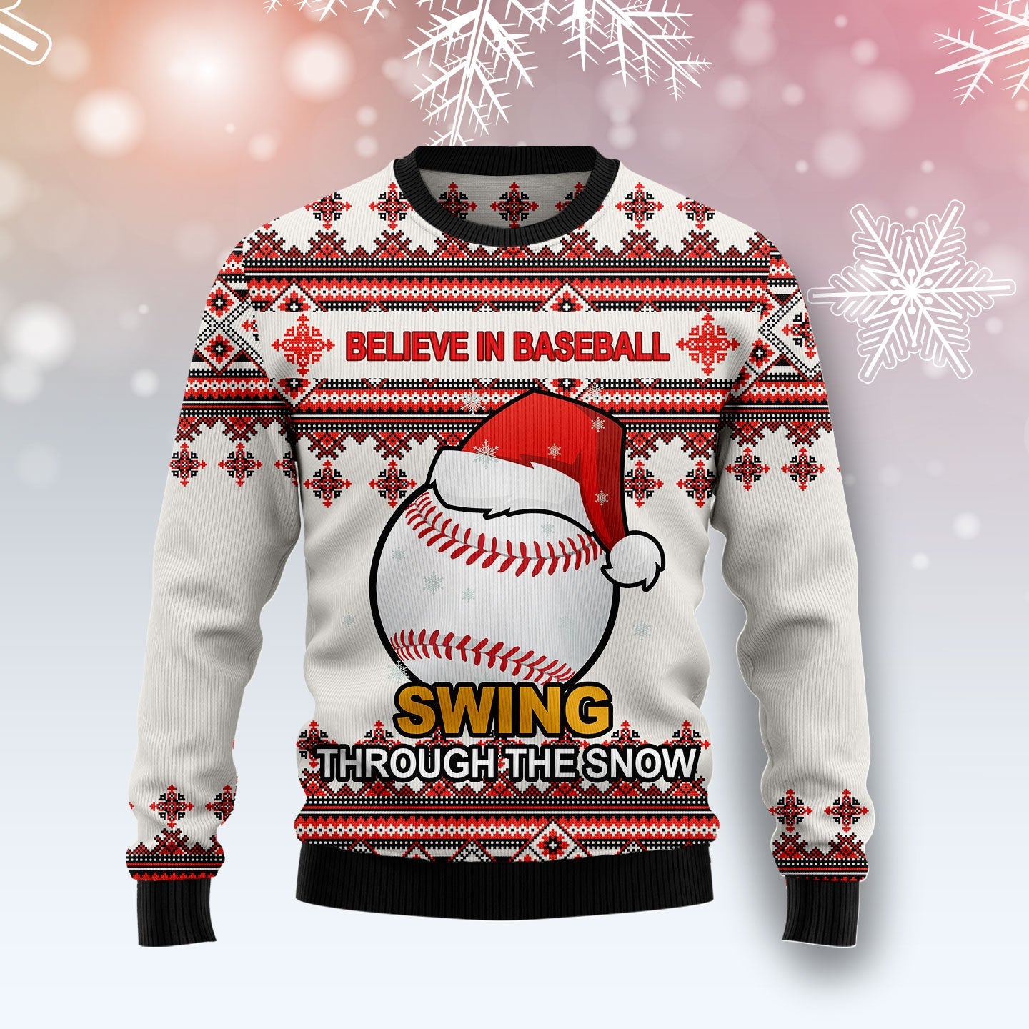 litzzy Baseball Santa Hat T2110 Ugly Christmas Sweater -  Best Gift For Christmas, Noel Malalan - Christmas Signature sweater   