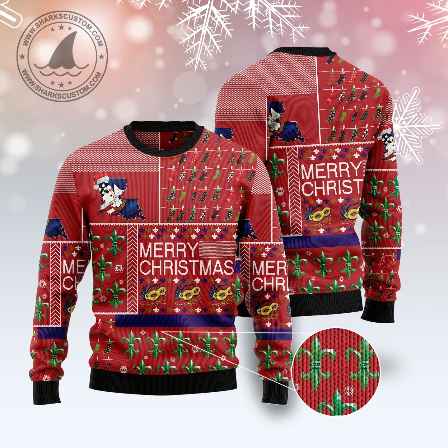 litzzy Louisiana Merry Christmas T2110 Ugly Christmas Sweater -  Best Gift For Christmas, Noel Malalan - Christmas Signature sweater   