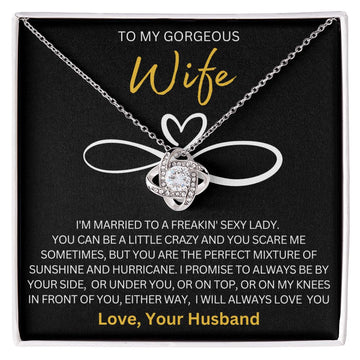 litzzy To My Gorgeous Wife - My Freakin' Sexy Lady - Gift For Wife Jewelry 14K White Gold Finish Standard Box 