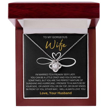 litzzy To My Gorgeous Wife - My Freakin' Sexy Lady - Gift For Wife Jewelry 14K White Gold Finish Luxury Box 
