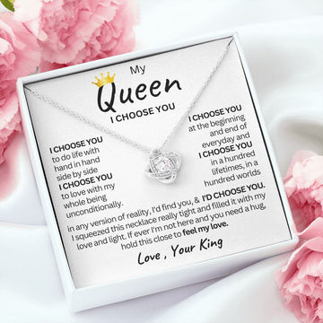 litzzy My Queen - I choose you in any version of reality - Soulmate necklace - Gift For Wife, Girlfriend Jewelry   