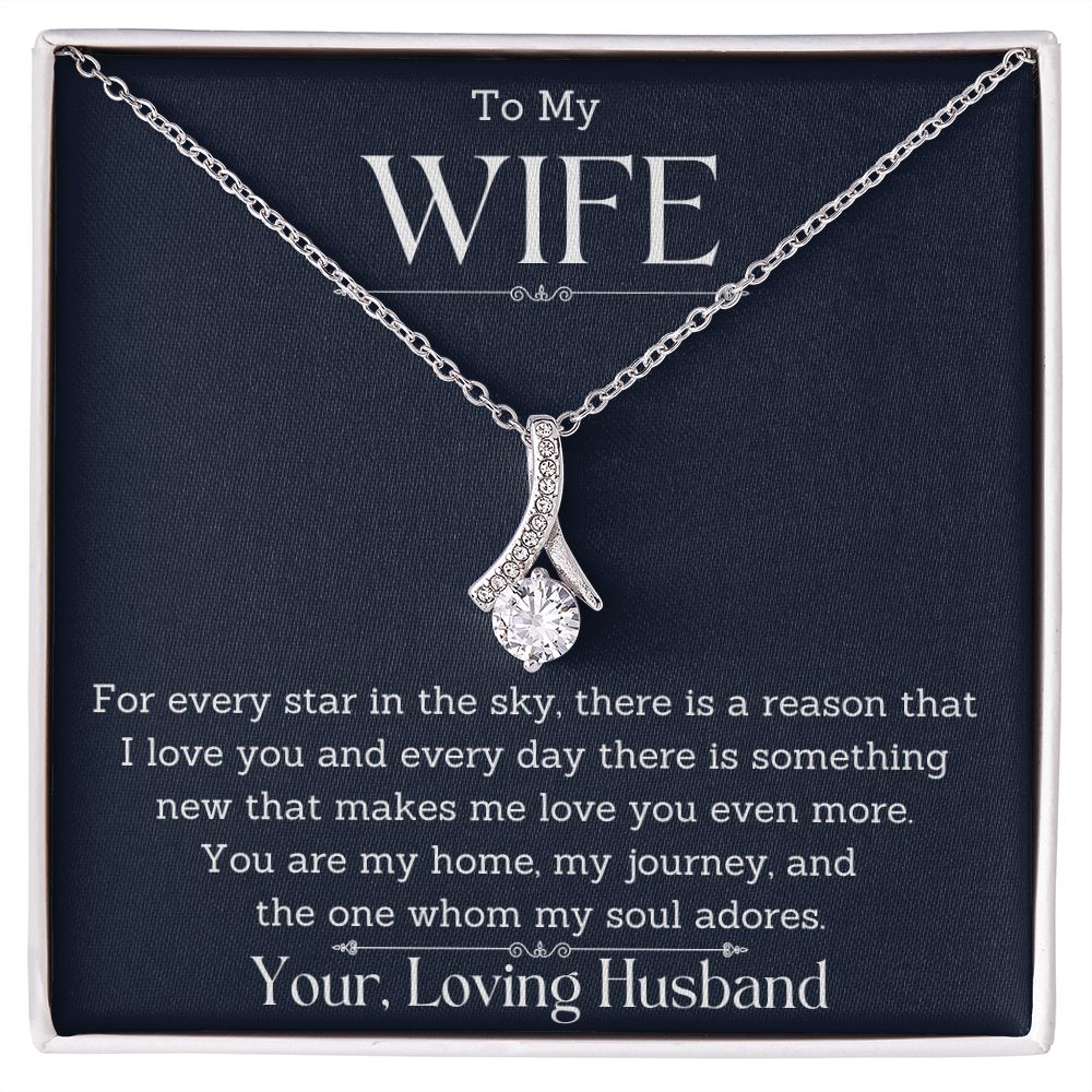 litzzy To My Wife - For Every Star In The Sky - To My Wife, Gift For Wife Jewelry 14K White Gold Finish Two-tone Box 