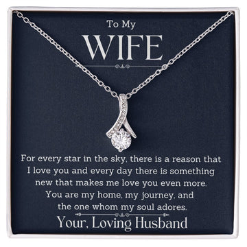 litzzy To My Wife - For Every Star In The Sky - To My Wife, Gift For Wife Jewelry 14K White Gold Finish Two-tone Box 