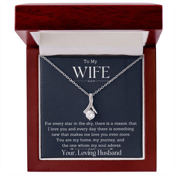 litzzy To My Wife - For Every Star In The Sky - To My Wife, Gift For Wife Jewelry 14K White Gold Finish Luxury Box w/LED 