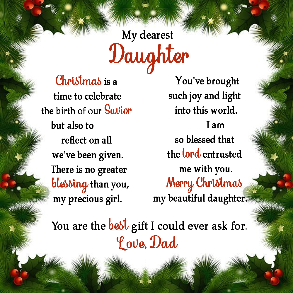 litzzy My Dearest Daughter, You Are The Best Gift, Merry Christmas - Gifts For Daughter    