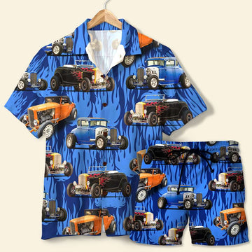 litzzy Custom Car Hot Rod Hawaiian Shirt and Men Beach Shorts Hot Rod Flame Hawaiian Shirt For Men, Woman, Litzzy Aloha Shirt Hawaiian Shirt   