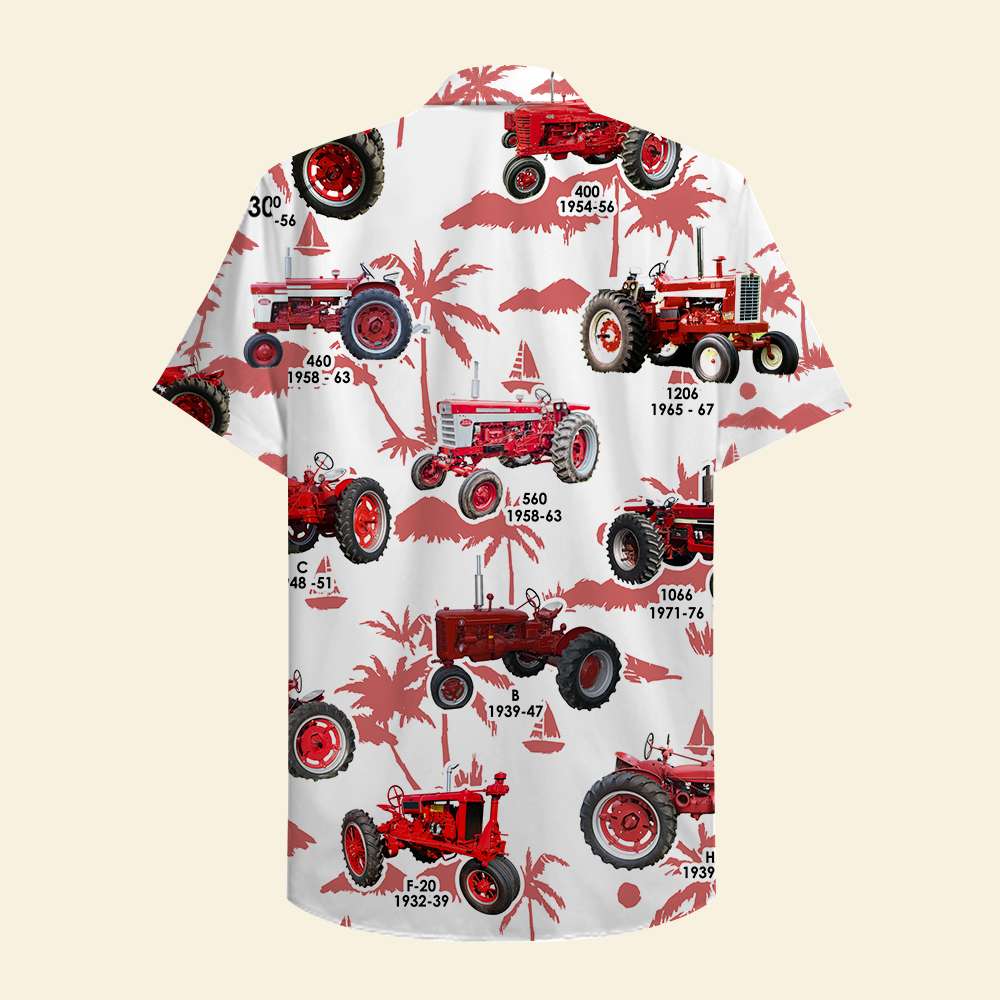 litzzy Farmer Hawaiian Shirt - Red Tractors Pattern Hawaiian Shirt For Men, Woman, Litzzy Aloha Shirt Hawaiian Shirt   