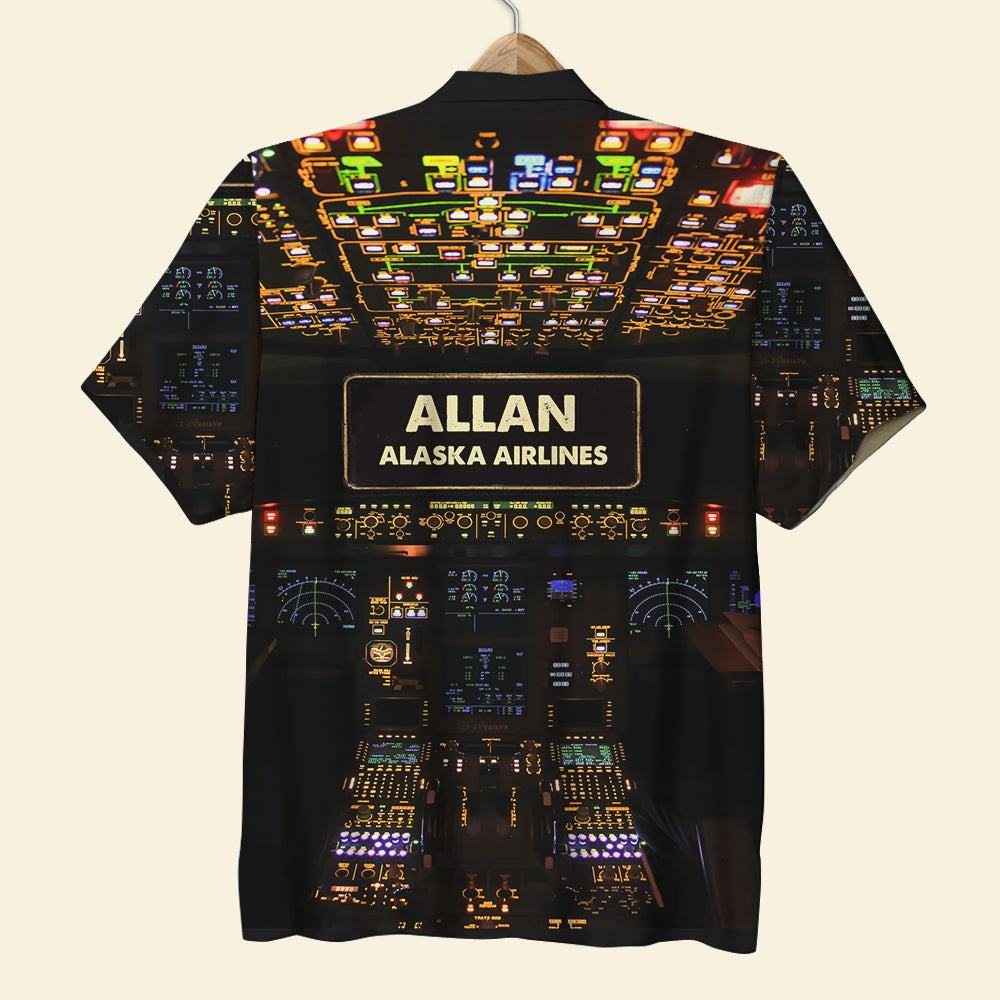 litzzy Pilot Control PanelHawaiian Shirt - Custom Name & Number Hawaiian Shirt For Men, Woman, Litzzy Aloha Shirt Hawaii Shirt   