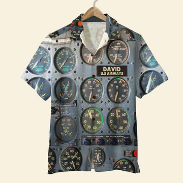 litzzy Pilot Flight Instruments Panel Hawaiian Shirt - Custom Name & Number Hawaiian Shirt For Men, Woman, Litzzy Aloha Shirt Hawaiian Shirt   