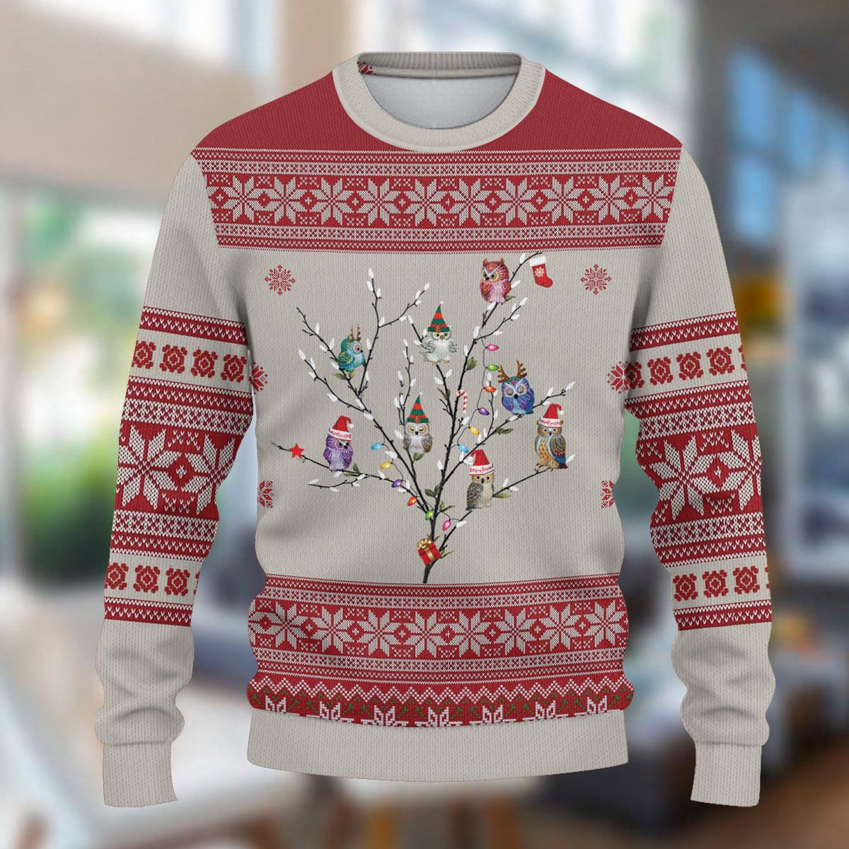 litzzy Owl Knitted Sweater, Gift for Owl Lovers - KN033PA06 -  Best Gift For Christmas, Noel Malalan - Christmas Signature Sweater   