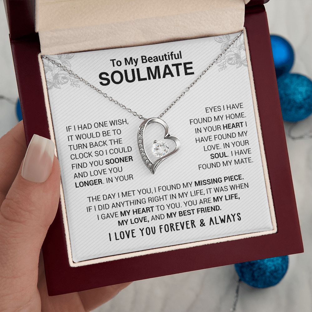 litzzy To My Beautiful Soulmate - In Your Eyes I Have Found My Home - Forever Love Necklace - To My Soulmate, Gift For Soulmate Jewelry   