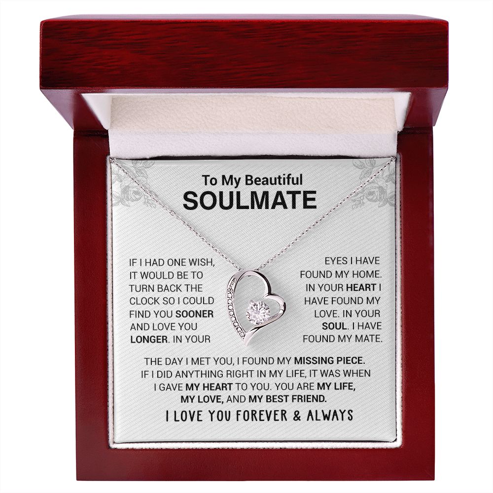 litzzy To My Beautiful Soulmate - In Your Eyes I Have Found My Home - Forever Love Necklace - To My Soulmate, Gift For Soulmate Jewelry   