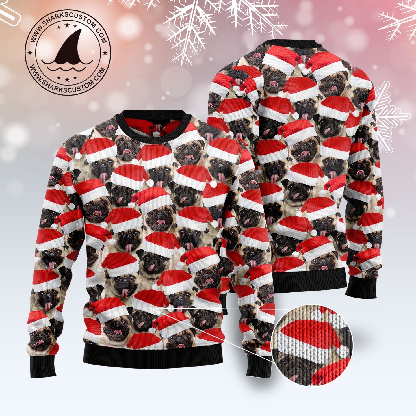 litzzy Pug Group Awesome TY0511 Ugly Christmas Sweater -  Best Gift For Christmas, Noel Malalan - Christmas Signature sweater   