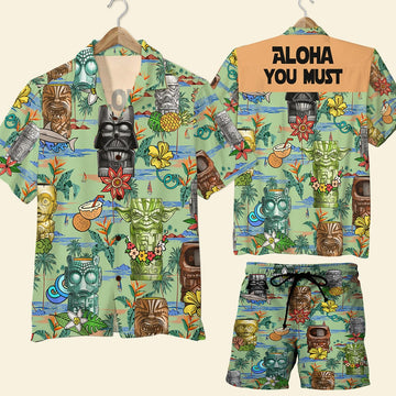 litzzy Shirt and Shorts - Aloha You Must - Tiki Pattern Hawaiian Shirt For Men, Woman, Litzzy Aloha Shirt Hawaiian Shirt   