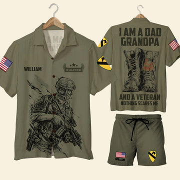 litzzy I Am A Dad Grandpa And Veteran, Personalized Veteran Shirt and Men Shorts, Custom Military Unit Hawaiian Shirt For Men, Woman, Litzzy Aloha Shirt Hawaii Shirt   