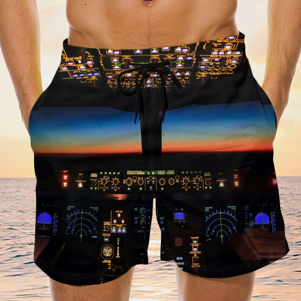 litzzy Personalized Pilot Hawaiian Shirt and Men Beach Shorts Pilot Control Panel Hawaiian Shirt For Men, Woman, Litzzy Aloha Shirt Hawaii Shirt   