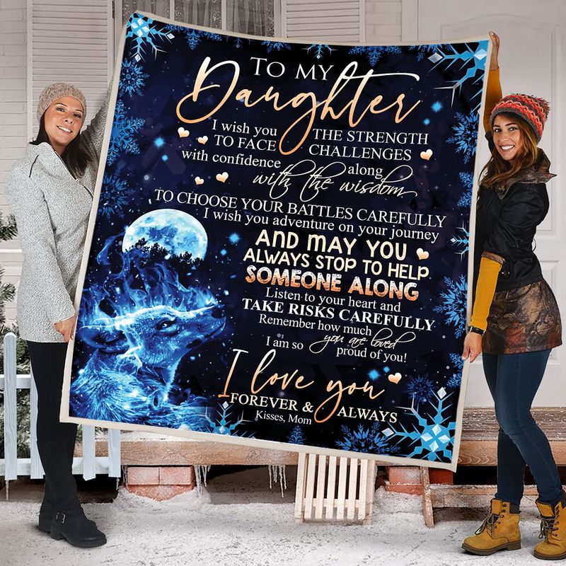 litzzy To Daughter Wolf Challenges Fleece Blanket Fleece Blanket   