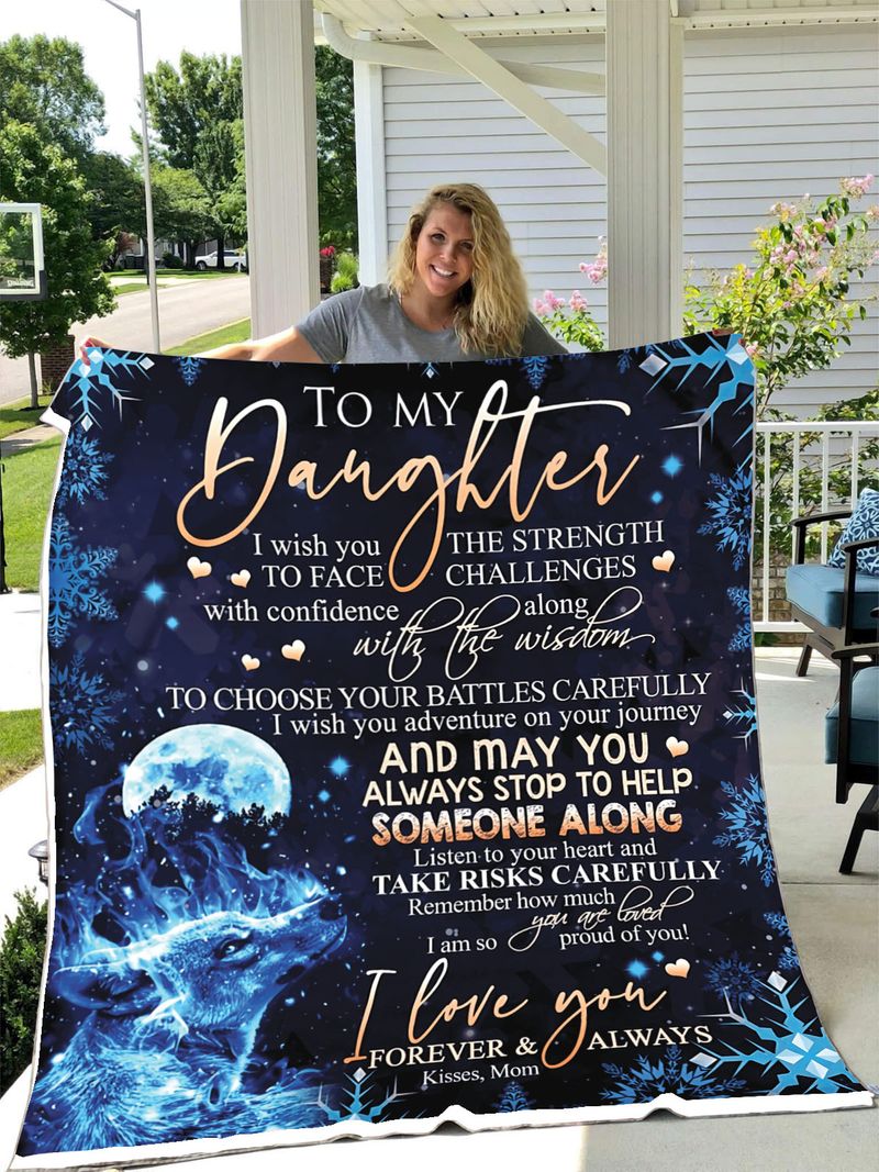 litzzy To Daughter Wolf Challenges Fleece Blanket Fleece Blanket   